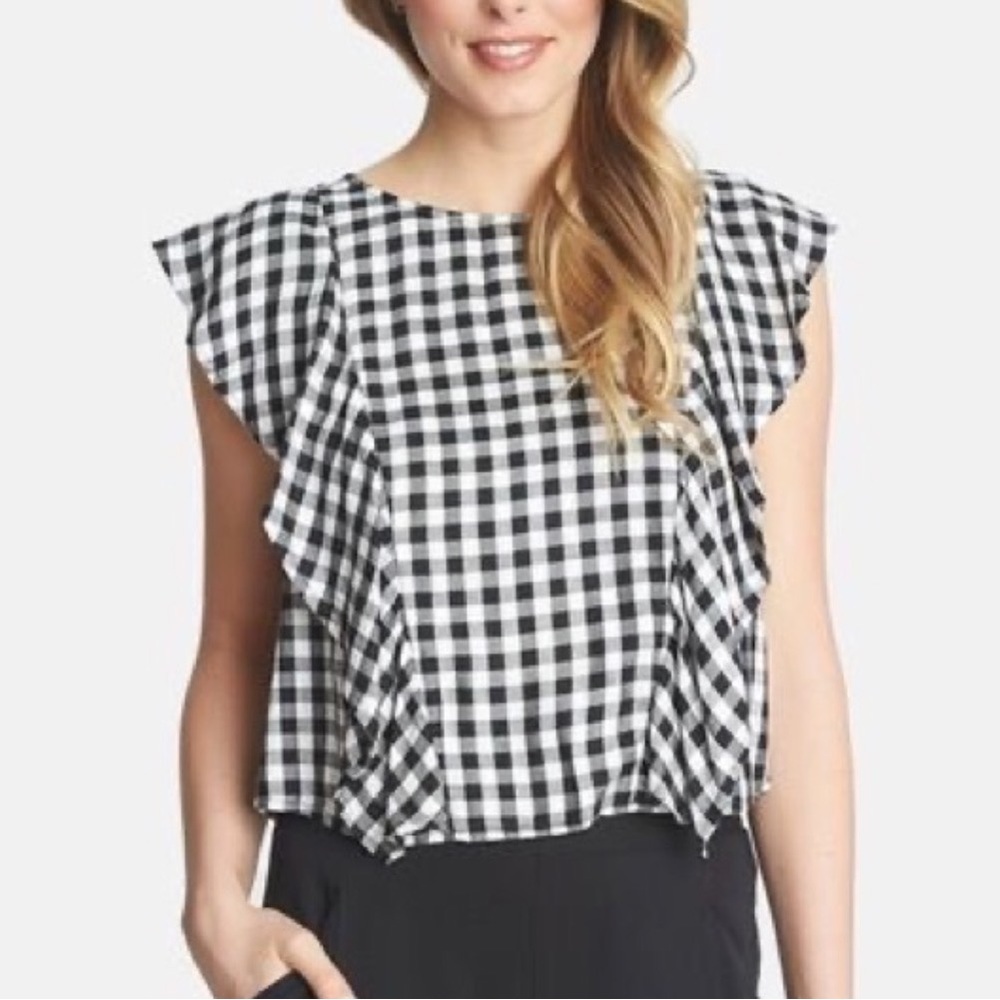 1. State Gingham Ruffled Blouse (S) - Picture 2 of 3